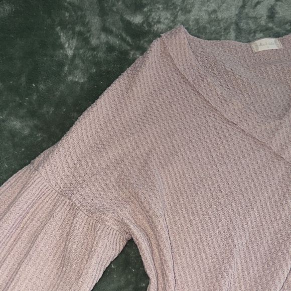 Soft Waffle Knit V-Neck Sweater - Altar’d State - Picture 5 of 9